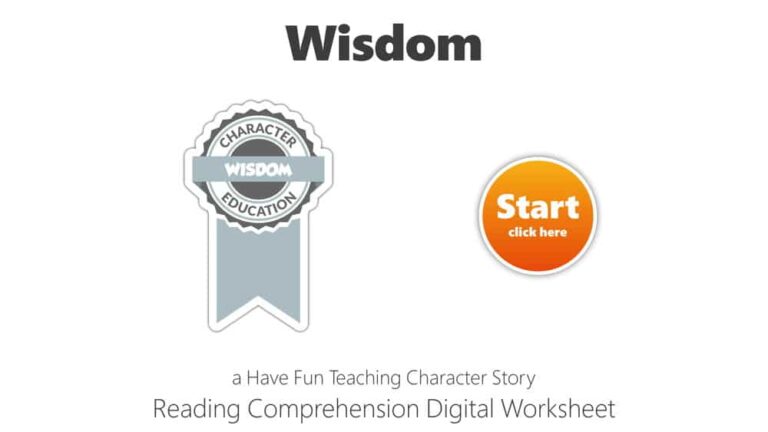Wisdom Reading Comprehension Digital Worksheet