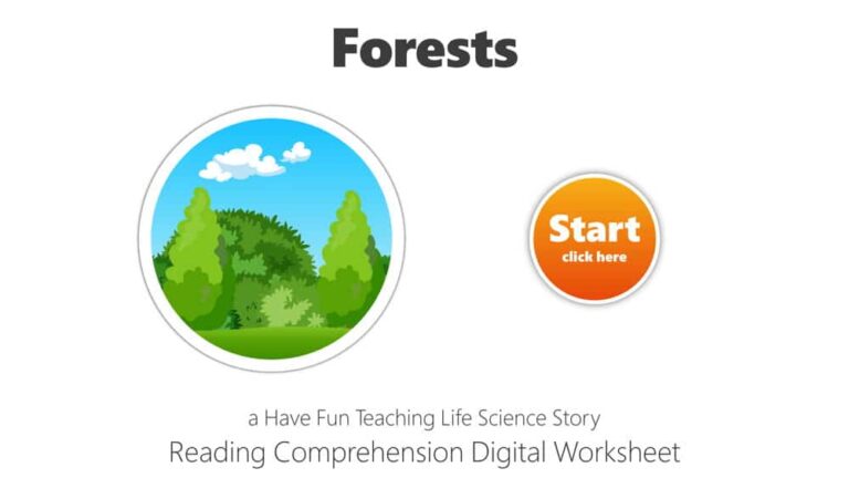 Forests Reading Comprehension Digital Worksheet - Have Fun Teaching