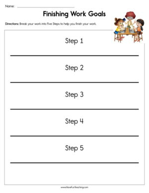 Finishing Work Goals Worksheet