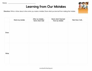 Learning from Our Mistakes Worksheet