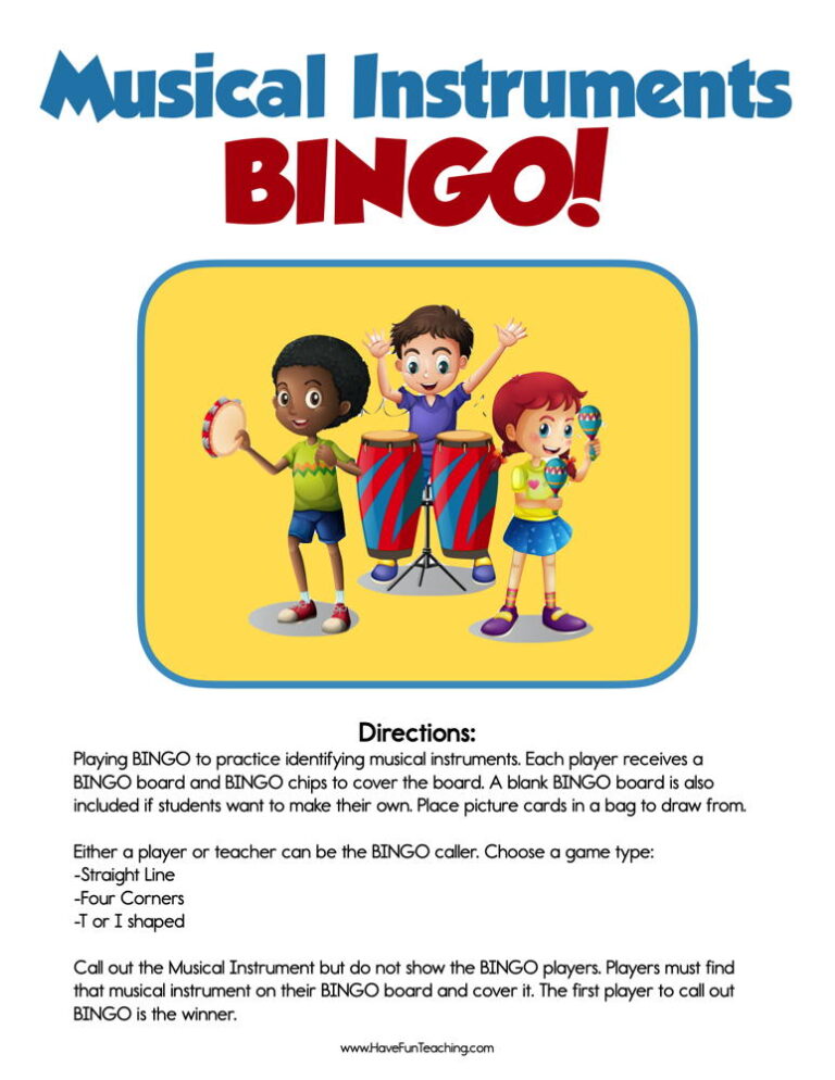 Musical Instruments BINGO