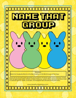 Name That Group Organizing Words Vocab Activity