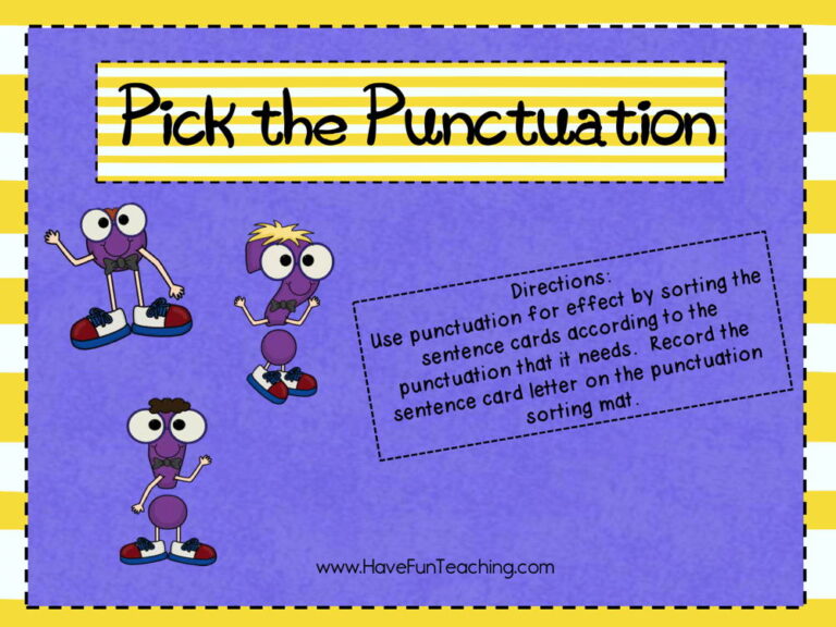 Pick the Punctuation Activity