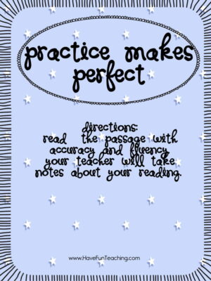 Practice Makes Perfect Fluency Activity