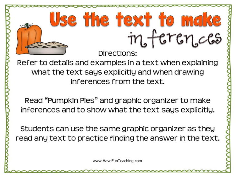 Use the Text to Make Inferences Activity