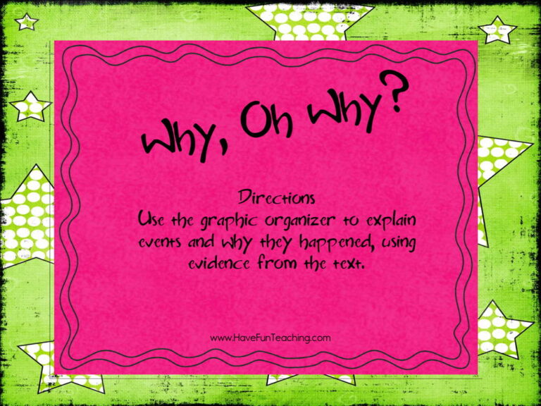 Why oh Why Story Details Activity