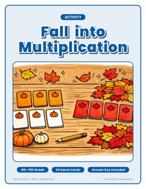 4th and 5th grade fall multiplication area model activity