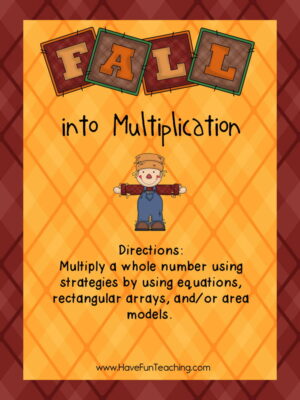 Fall into Multiplication Activity