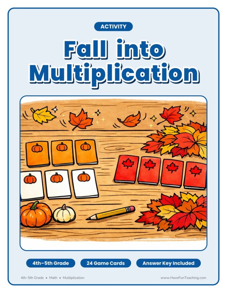 Fall into Multiplication Activity