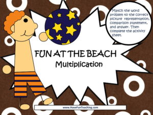 fun at the beach multiplication activity