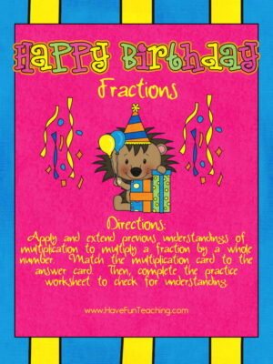 happy birthday fractions activity