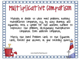 Multiplication Comparison Activity