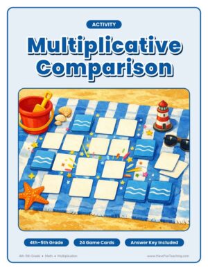 4th to 5th Grade multiplication comparison activity