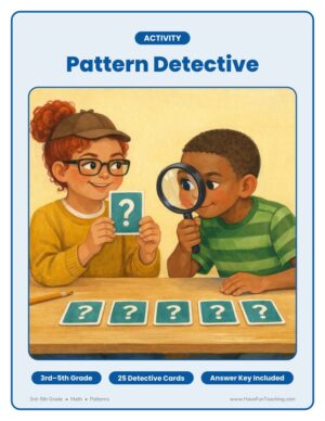 3rd to 5th grade pattern detective activity cover