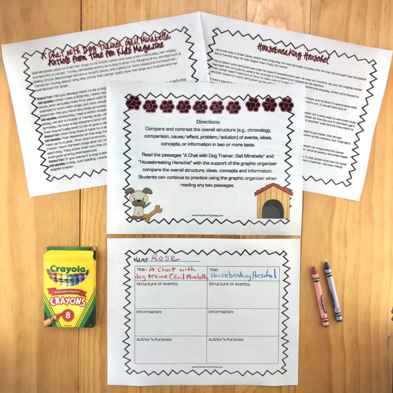 Compare It Compare and Contrast Activity