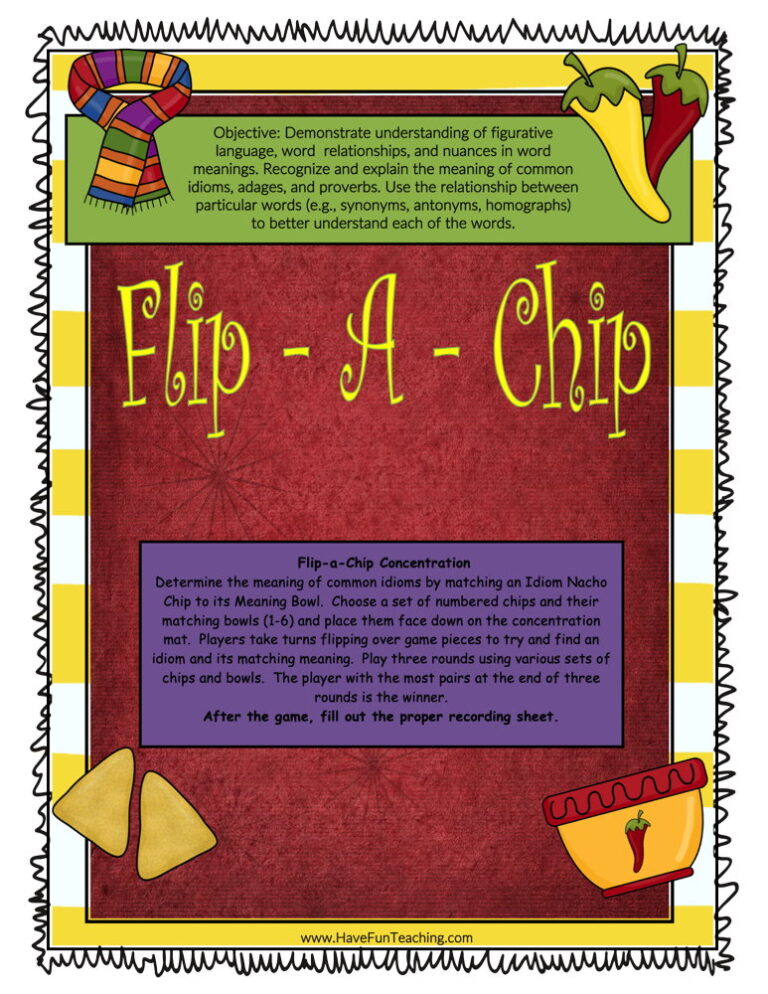 Flip-a-Chip Idioms Activity