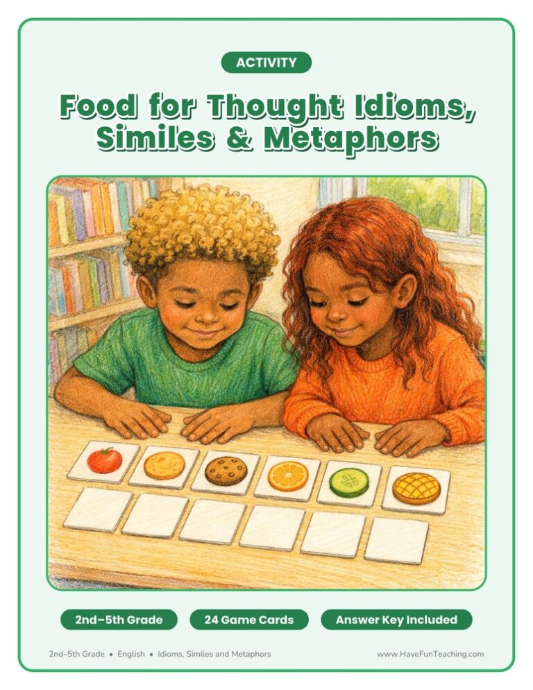 Food for Thought Idiom Simile Metaphor Activity