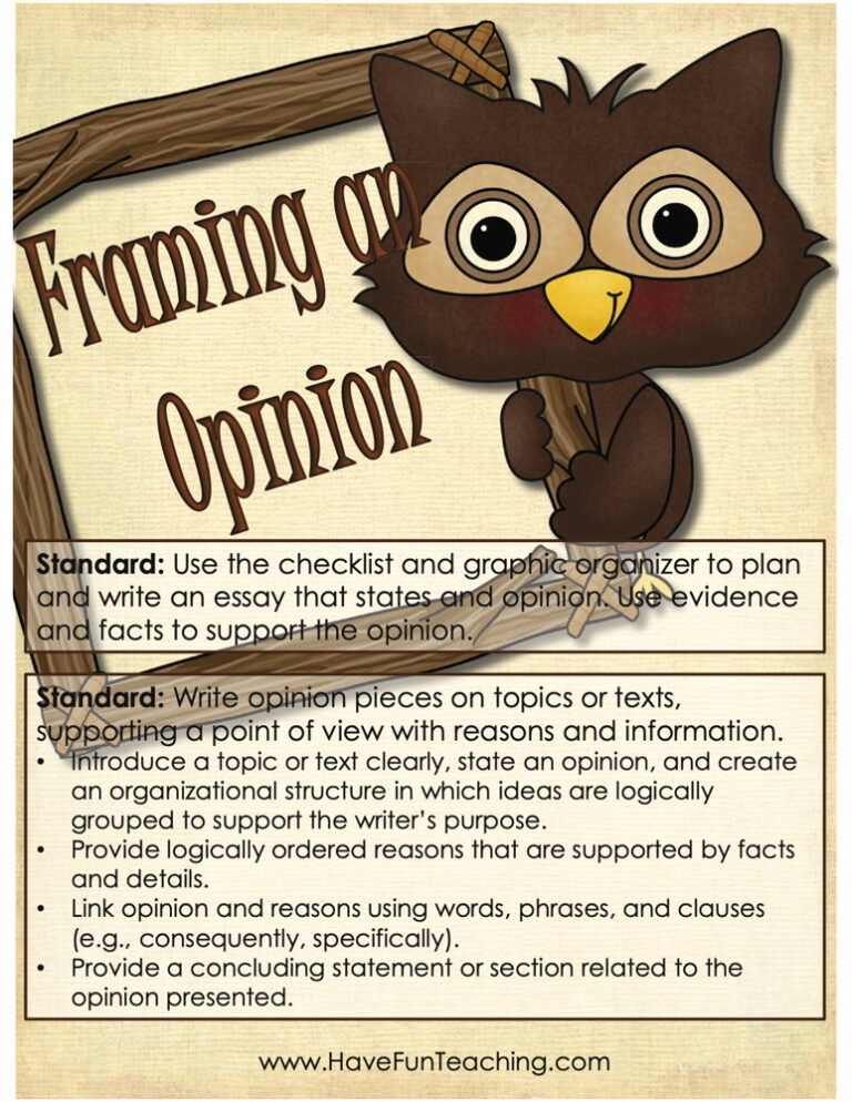 Framing an Opinion Activity