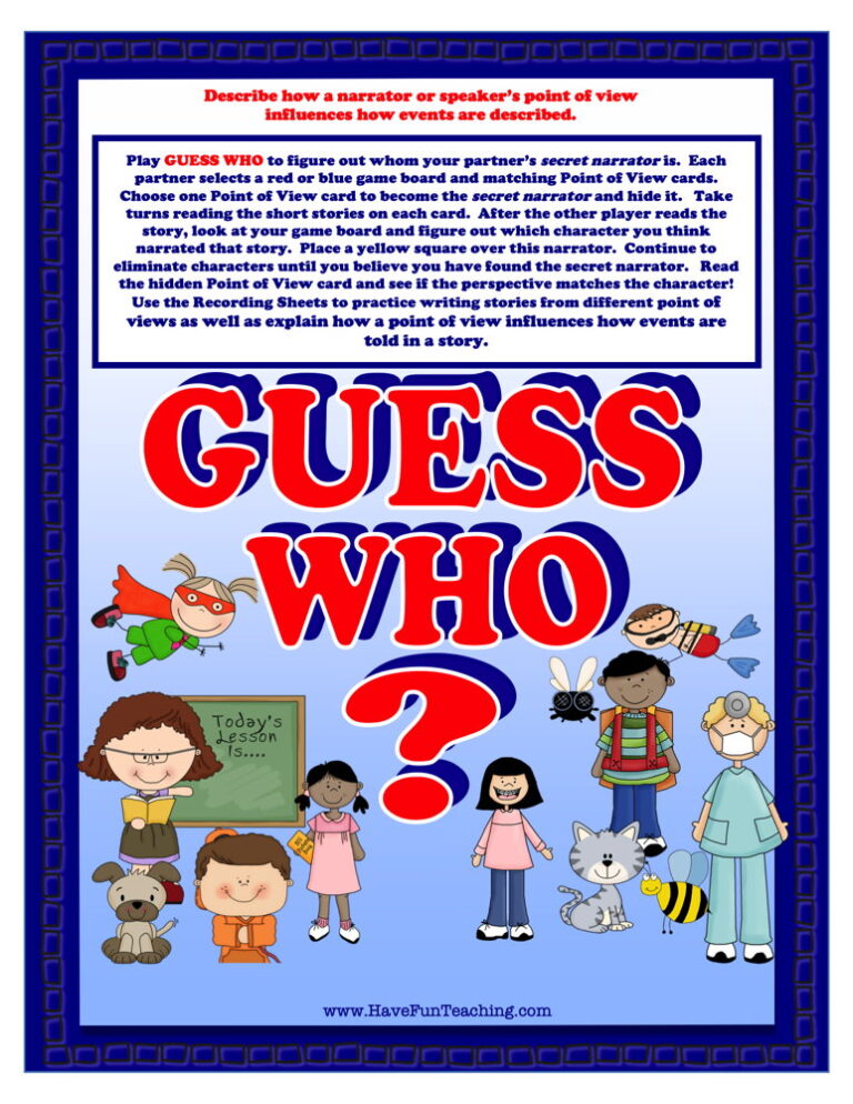 Guess Who Point of View Activity