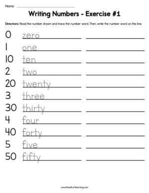 Write Numbers to 100 Worksheet