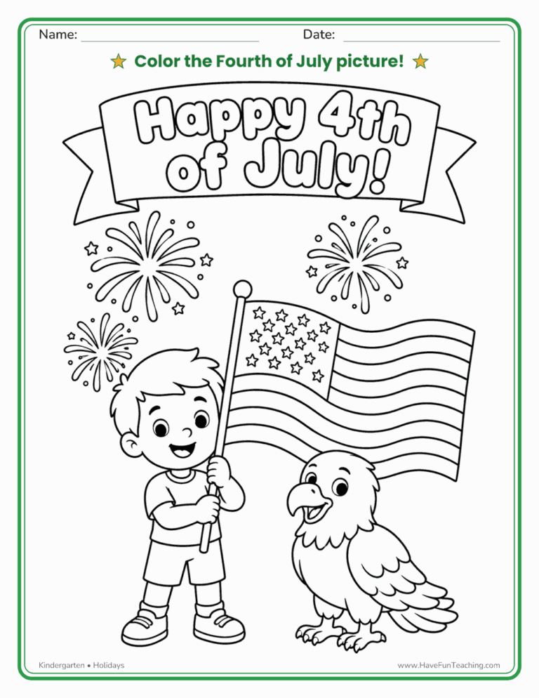 4th of July Coloring Worksheet