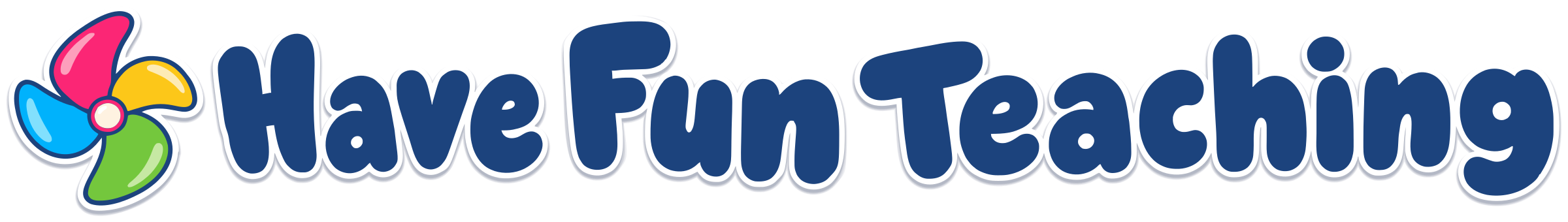 Have Fun Teaching sticker logo with white edge and soft shadow